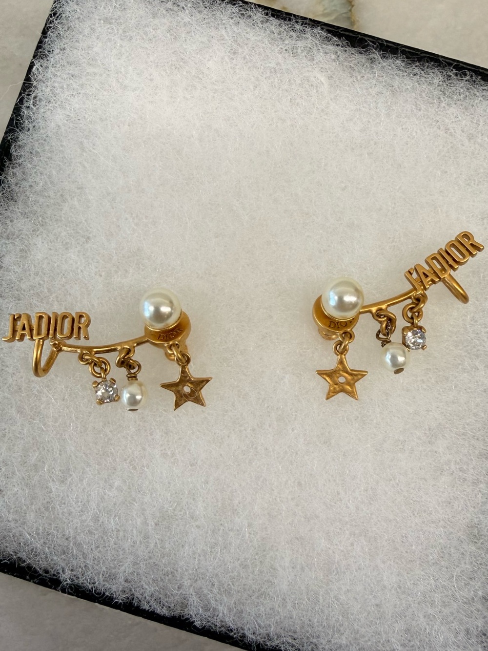 Dior J'ADIOR Pearl Star Drop Crawler Earrings